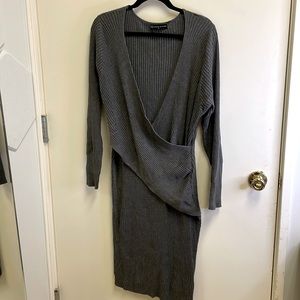 Knitted Grey Cross Body Dress